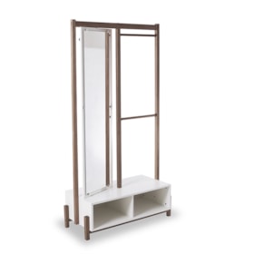 Arara Cabideiro Lexie C/ Espelho 90 cm - Nogueira