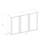 Armário Aéreo De Cozinha 120cm Palas 3 Portas De Vidro