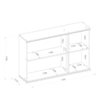 Armário Aéreo De Cozinha 120cm Palas 3 Portas De Vidro