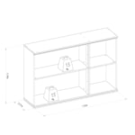 Armário Aéreo De Cozinha 120cm Palas 3 Portas De Vidro