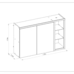 Armário Aéreo De Cozinha 2 Portas 120cm Turan