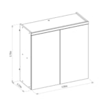 Armário Aéreo De Cozinha 2 Portas 80cm Turan