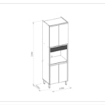 Armário De Cozinha Torre Quente 1 Nicho 70cm Turan