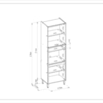 Armário De Cozinha Torre Quente 1 Nicho 70cm Turan