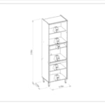 Armário De Cozinha Torre Quente 1 Nicho 70cm Turan