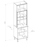 Armário De Cozinha Torre Quente 2 Nichos 65cm Amajari