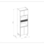 Armário De Cozinha Torre Quente 2 Nichos 70cm Turan