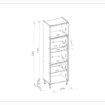 Armário De Cozinha Torre Quente 2 Nichos 70cm Turan