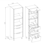 Armário De Cozinha Torre Quente 2 Nichos Palas 70cm