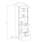Armário De Cozinha Torre Quente 2 Nichos Palas 70cm