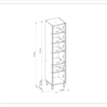 Armário Paneleiro 2 Portas 50cm Turan