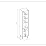 Armário Paneleiro 2 Portas 50cm Turan