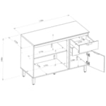 Balcão De Cozinha Com Tampo 120cm Amajari 3 Portas 2 Gavetas