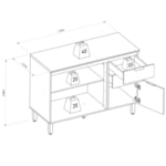 Balcão De Cozinha Com Tampo 120cm Amajari 3 Portas 2 Gavetas