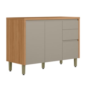 Balcão De Cozinha Com Tampo 120cm Turan 2 Portas 3 Gavetas