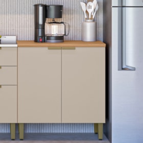 Balcão De Cozinha Com Tampo 80cm Amajari 2 Portas