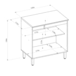 Balcão De Cozinha Com Tampo 80cm Amajari 2 Portas