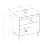 Balcão De Cozinha Com Tampo 80cm Amajari 2 Portas