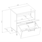 Balcão De Cozinha Com Tampo 80cm Palas 1 Porta 1 Gaveta