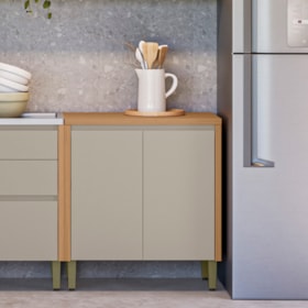 Balcão De Cozinha Com Tampo 80cm Turan 2 Portas