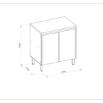 Balcão De Cozinha Com Tampo 80cm Turan 2 Portas