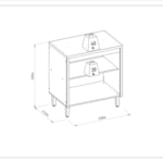 Balcão De Cozinha Com Tampo 80cm Turan 2 Portas