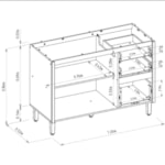 Balcão De Cozinha Para Pia 120cm Turan 2 Portas 3 Gavetas