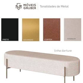 Banco Estofado Darture C/ Mesa Lateral - Linho Off White