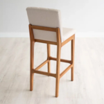 Banqueta Lumera Em Madeira Champagne - Linho Fit Areia