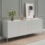 Buffet Jasper Com 3 Portas E 3 Gavetas Off White Fosco E Champagne