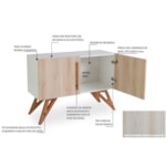 Buffet Kruger Branco C/ 2 Portas de Bater - Faia