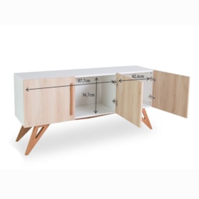 Buffet Kruger Branco C/ 3 Portas Faia