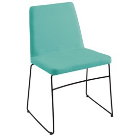 Cadeira Andy C/Pés em Aço Carbono - Azul Turquesa