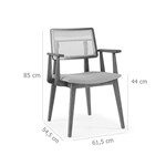 Cadeira Atacama Com Braço Em Madeira Maciça E Palhinha - Preto/Bege