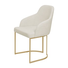 Cadeira Beverly TA C/ Pés em Aço Carbono - Dourado/Bouclé