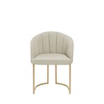 Cadeira Beverly TA C/ Pés em Aço Carbono - Dourado/Soft Palha