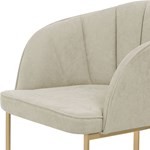Cadeira Beverly TA C/ Pés em Aço Carbono - Dourado/Soft Palha