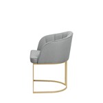 Cadeira Beverly TA C/ Pés em Aço Carbono - Dourado/Stone