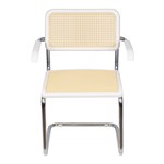 Cadeira Chromium Com Braços Em Polipropileno E Base Cromada Branco