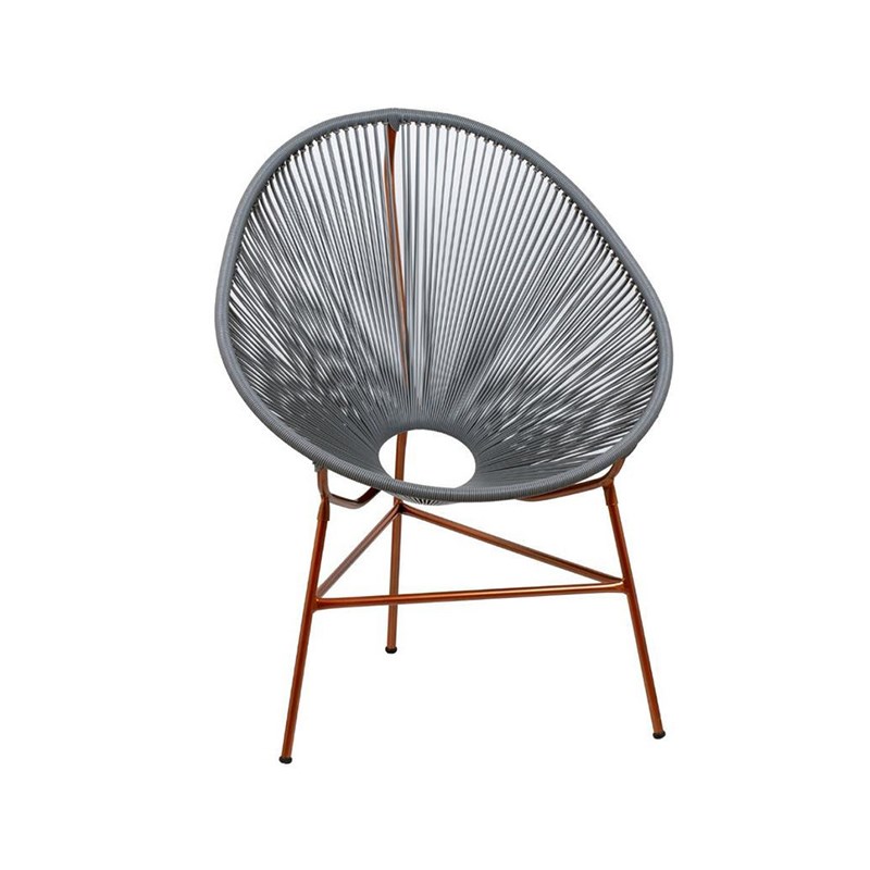 Cadeira Durango em Fibra Sintética - Cinza/Cobre