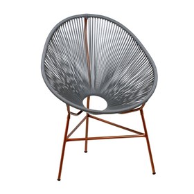 Cadeira Durango em Fibra Sintética - Cinza/Cobre