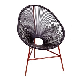Cadeira Durango em Fibra Sintética - Preto/Cobre