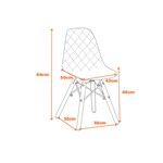 Cadeira Eames Matelassê em Couro Ecológico - Preto