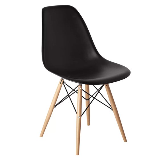 Cadeira Eames Wood - Preto
