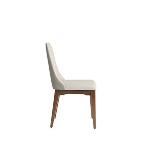 Cadeira Elsie Natural em Linho - Off-white/PU Off-white
