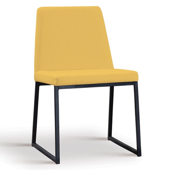 Cadeira Encke C/Pés em Aço Carbono - Amarelo