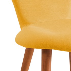 Cadeira Forky C/Pés em Madeira Maciça - Amarelo