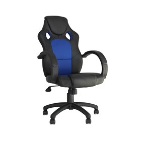 Cadeira Gamer Dabbur em Poliuretano - Preto/Azul