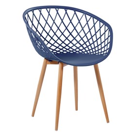 Cadeira Gellert C/ Pés de Madeira Maciça - Azul Marinho