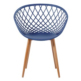 Cadeira Gellert C/ Pés de Madeira Maciça - Azul Marinho
